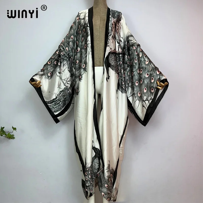 Women'S Fashion Kimono - Winyi Sommer klassische Pfau Druck Kimono