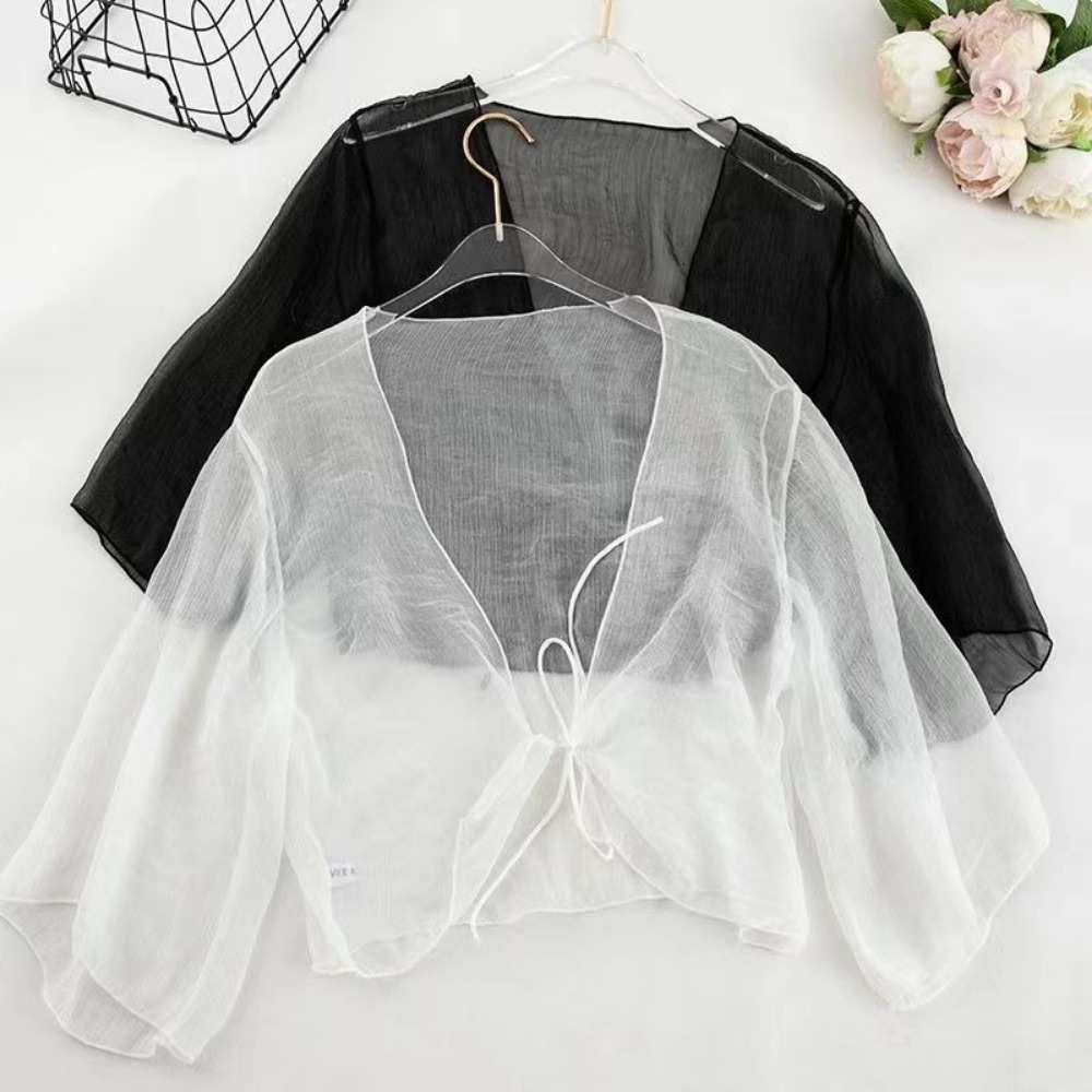 Women'S Fashion Knitwear - Sommer Crinkle Frauen Strickjacke Lose Chiffon