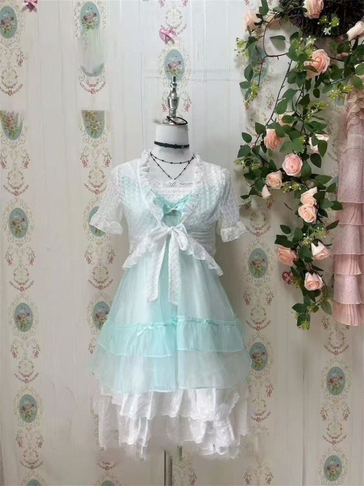 Ruched Dress Mini - Japanisches Kawaii süßes süßes 2-teiliges Set