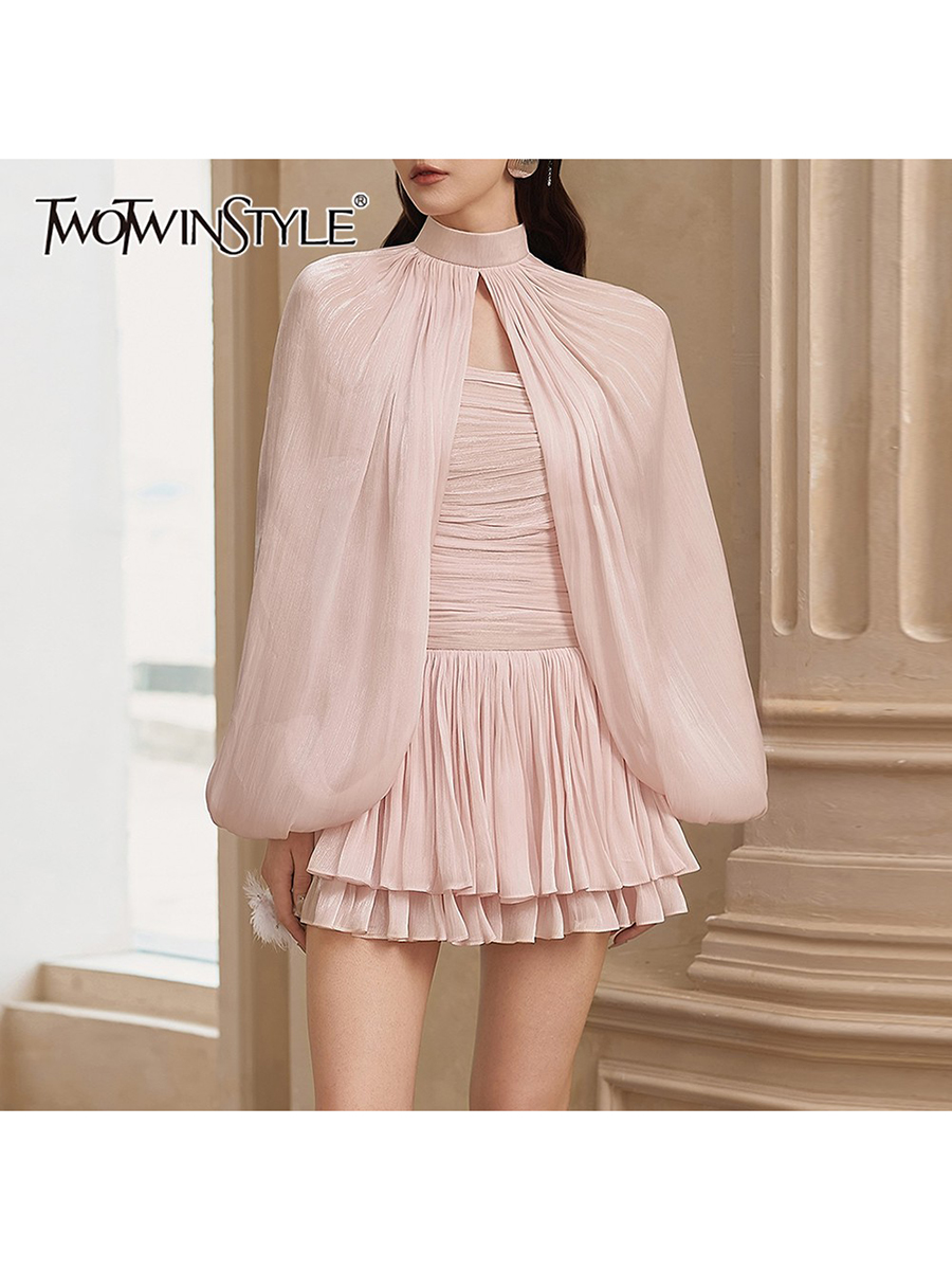 Ruched Dress Mini - TWOTWINSTYLE Süßes Zweiteiler-Set für Damen mit