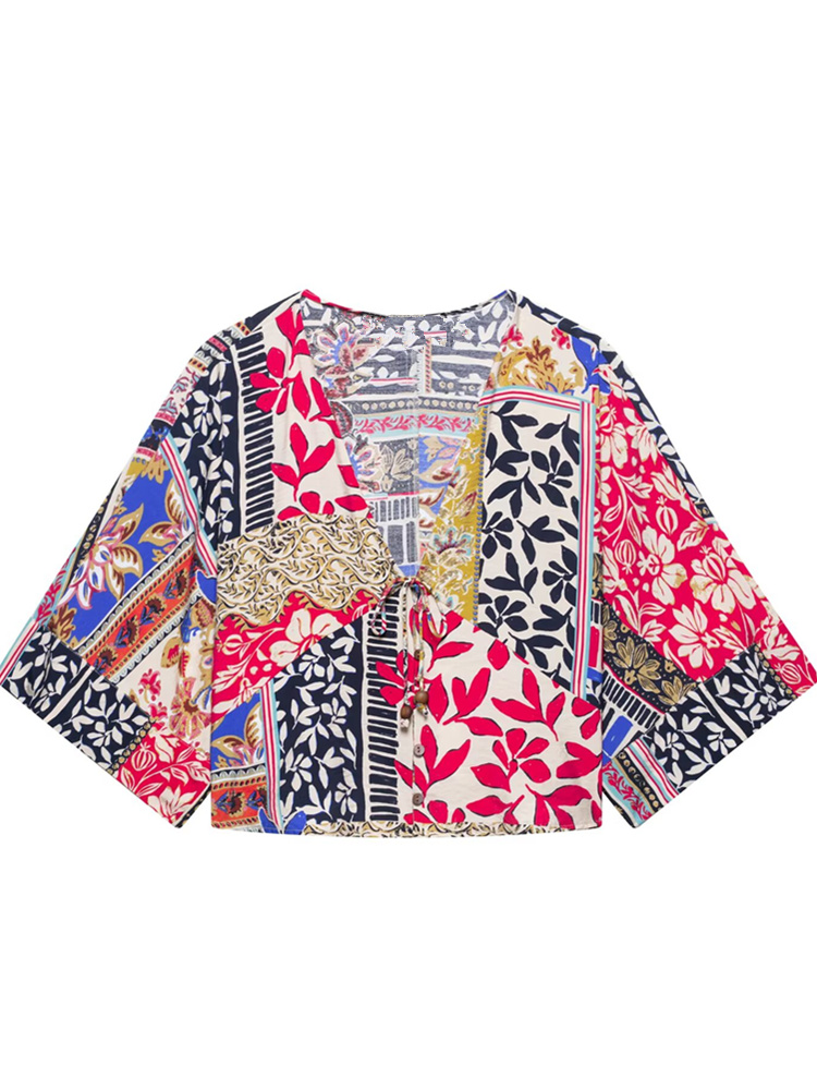 Women'S Fashion Kimono - Zevity Frauen Mode V Tuch Patchwork