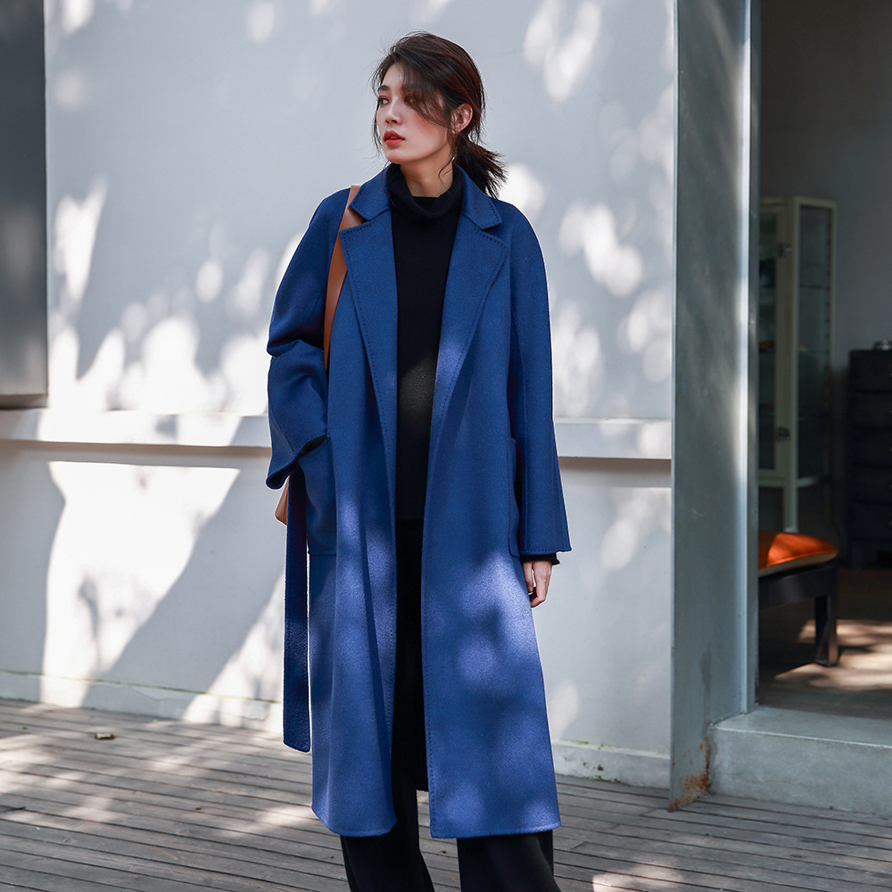 Women Fashion Jackets - Allingentle Damen Langer Mantel Flacher Kragen