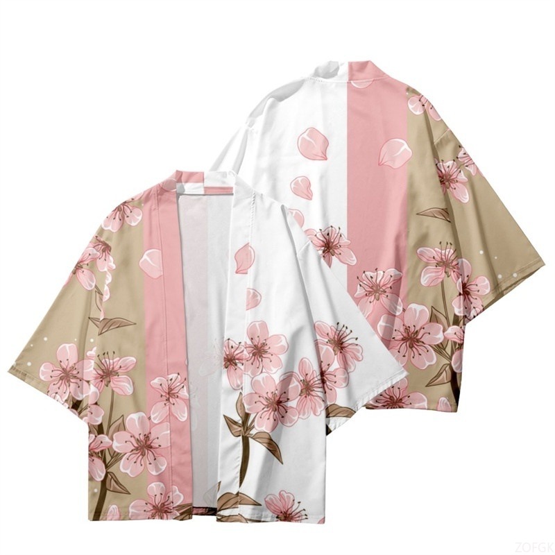 Women'S Fashion Kimono - Sommer Frauen Blume Drucken Kimono Männer