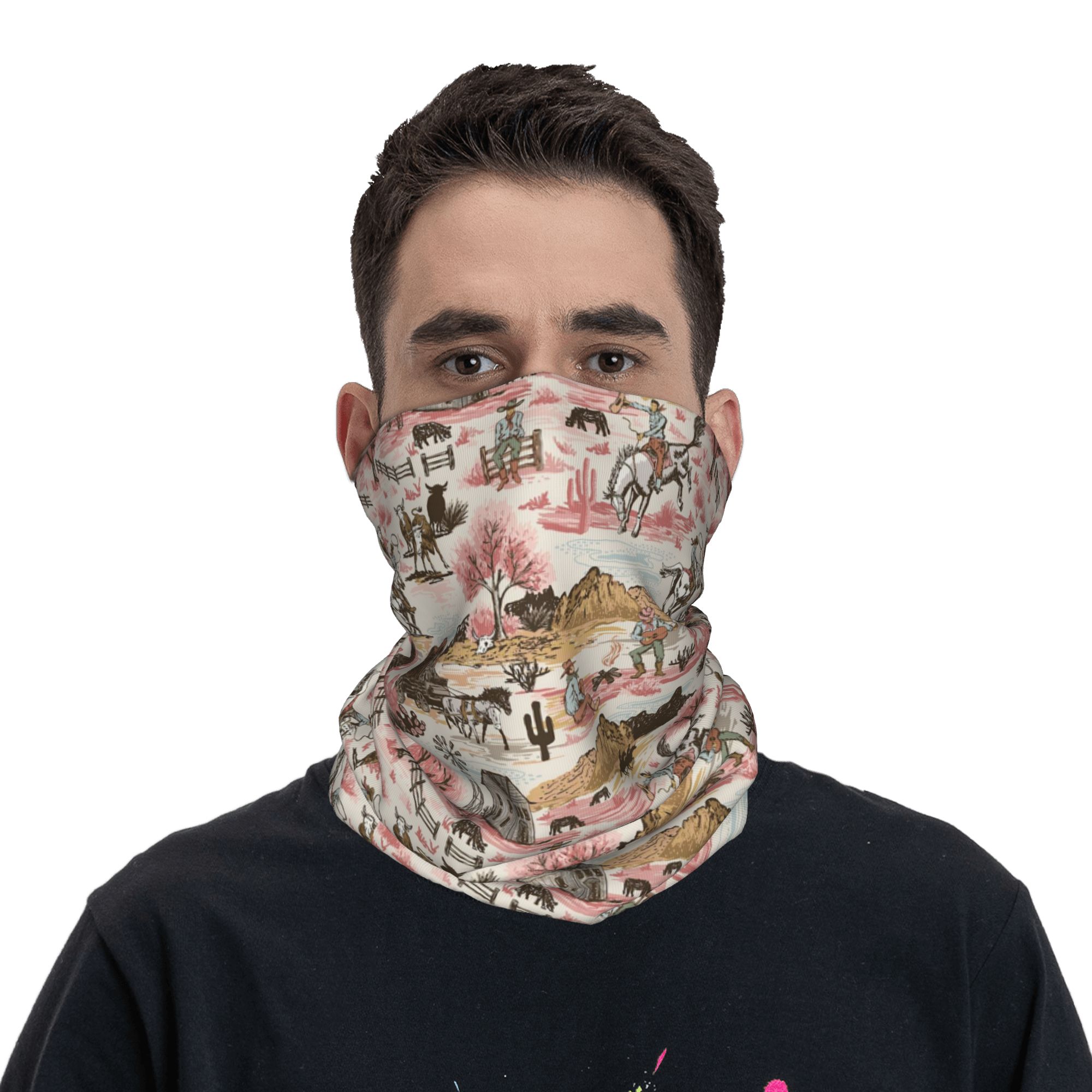 Women'S Fashion Wild West - Wild West Cowboy-Stil Bandana-Halsmanschette, bedruckte Maske,