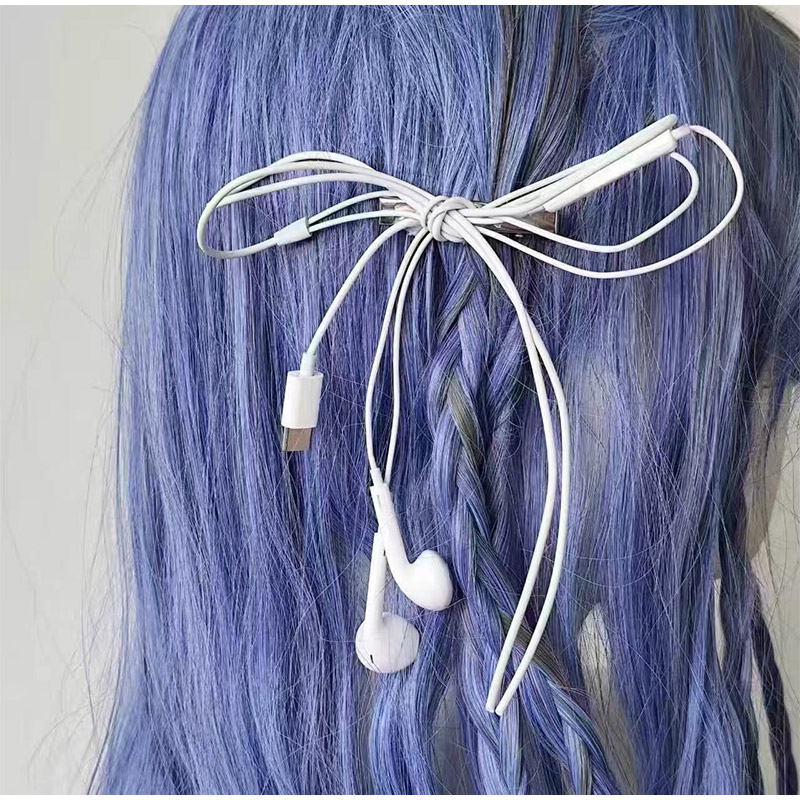 Women'S Y3K Fashion - Kopfhörer-Kabel Haarspange Koreanischer Y3k Light Abi