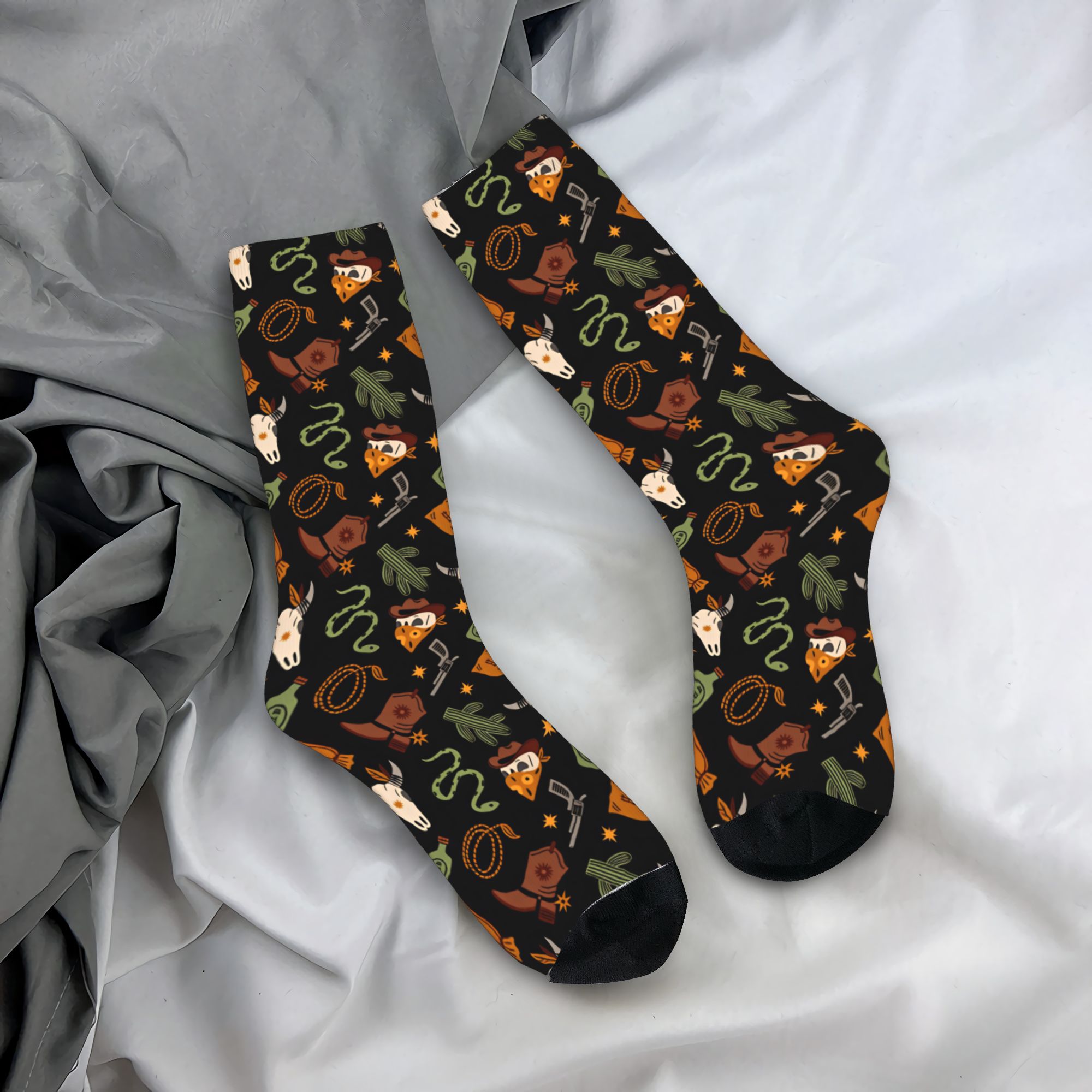 Women'S Fashion Wild West - Wild West Vintage LinePrint (1) Socken,