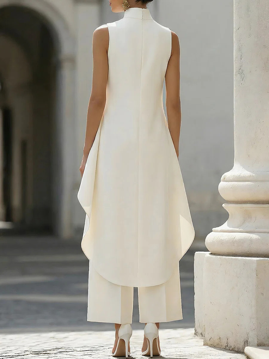 Damen-Set mit Stehkragen, ärme – Wide Leg Palazzo Pants Bewertung und Preis