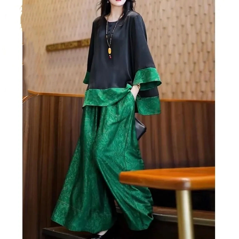Sommer Frauen Lose Satin Outfi – Wide Leg Palazzo Pants Bewertung und Preis