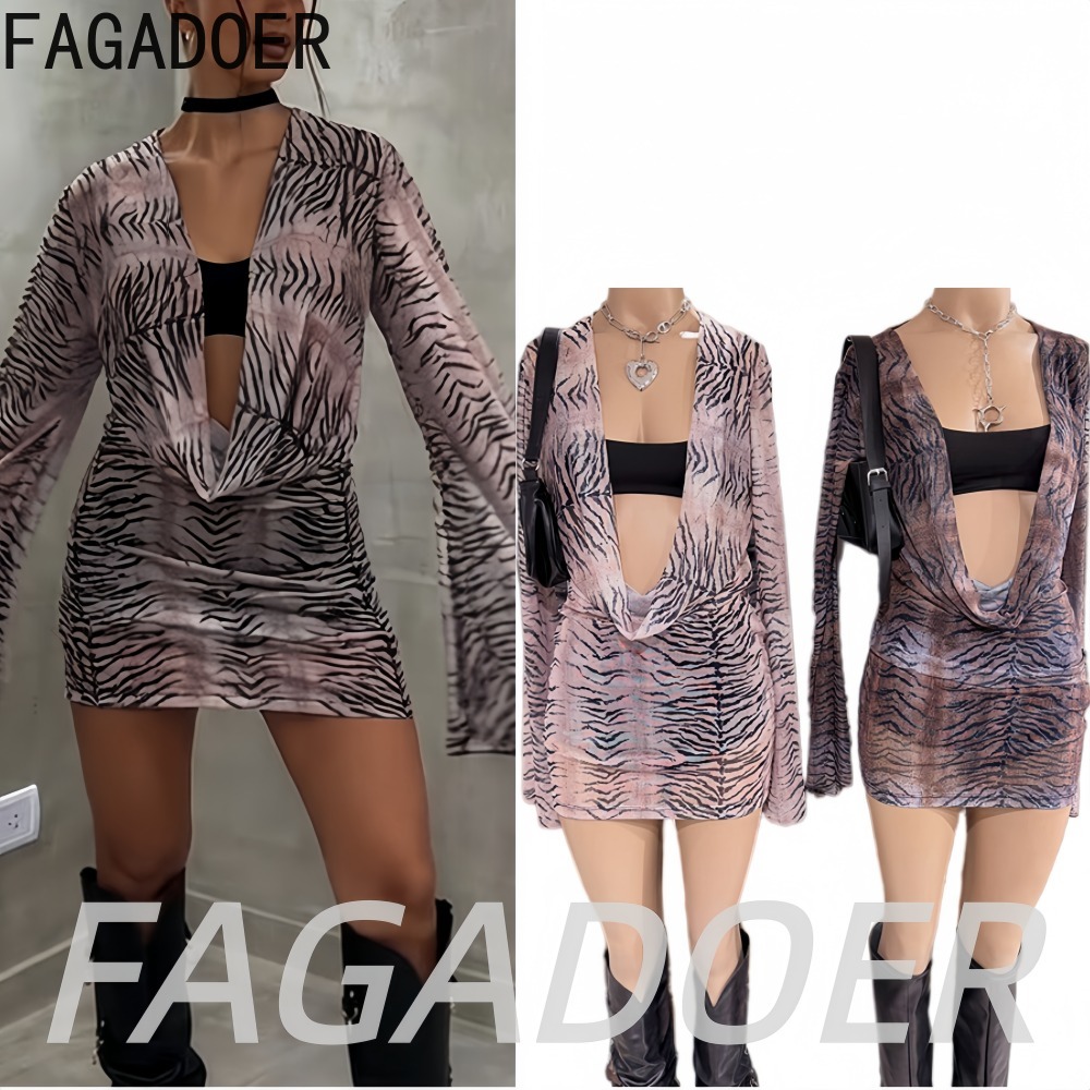 FAGADOER Y2K Retro Tiger Gestr – Ruched Dress Mini Bewertung und Preis
