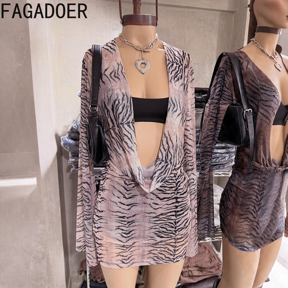 FAGADOER Y2K Retro Tiger Gestr – Ruched Dress Mini Bewertung und Preis