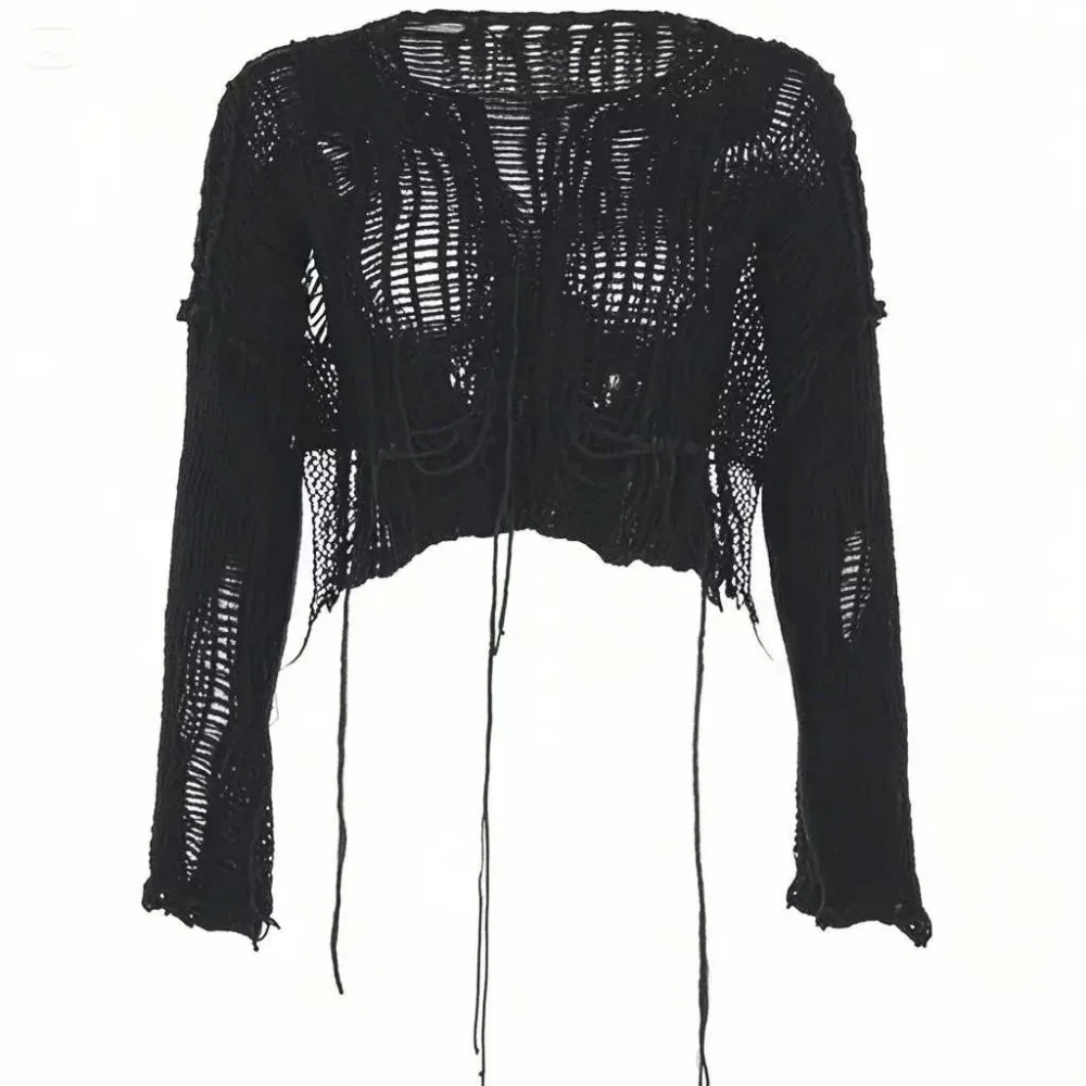 Crop-Top mit Löchern, Sexy Gya – Women'S Fashion Knitwear Bewertung und Preis