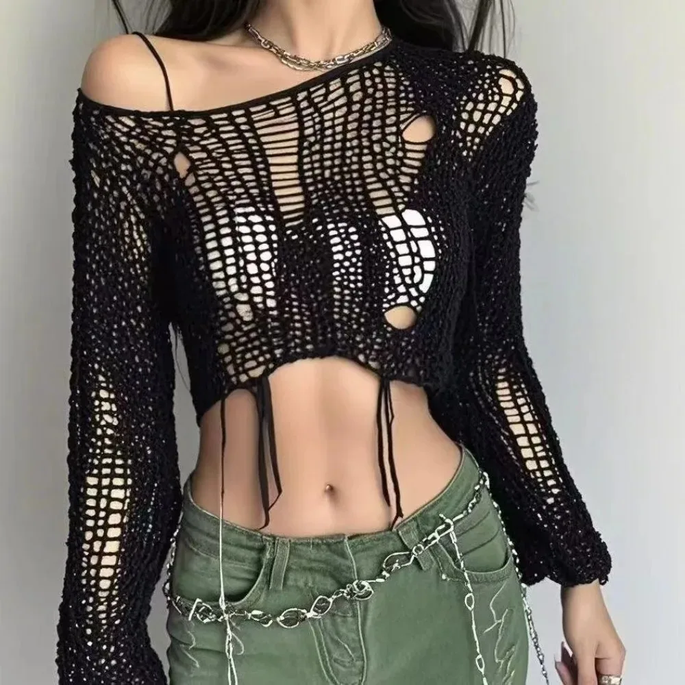 Crop-Top mit Löchern, Sexy Gya – Women'S Fashion Knitwear Bewertung und Preis