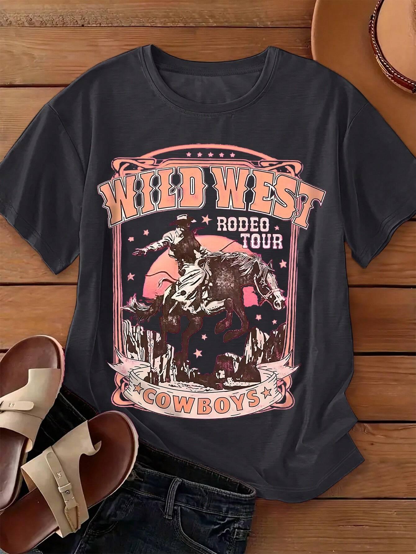 Wild West Cowboys drucken Frau – Women'S Fashion Wild West Bewertung und Preis