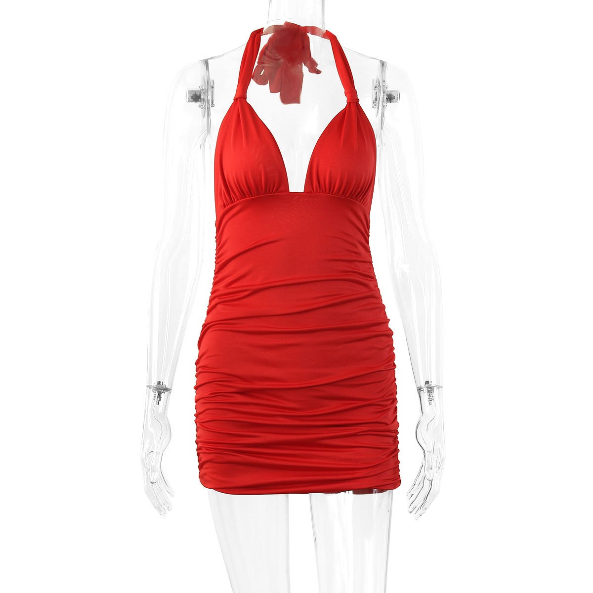 Sommerkleid für Damen mit tief – Ruched Dress Mini Bewertung und Preis