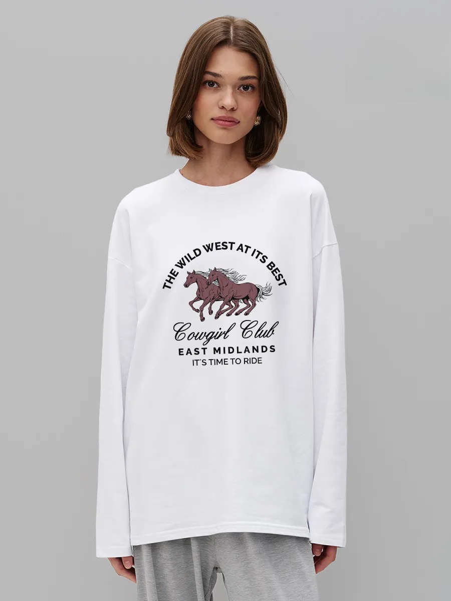 Damen 100% Baumwolle Langarm-T – Women'S Fashion Wild West Bewertung und Preis