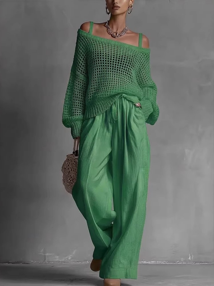 Baumwoll-Freizeithosen-Sets fü – Wide Leg Palazzo Pants Bewertung und Preis
