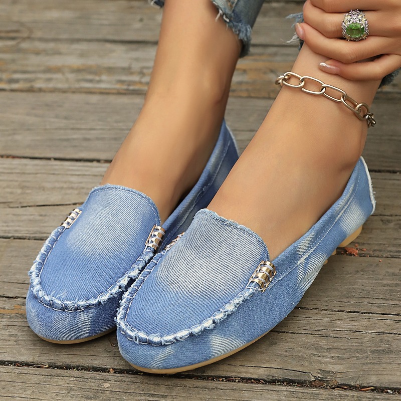 Modische Hellblaue Denim-Mokas – Women'S Fashion Loafers Bewertung und Preis