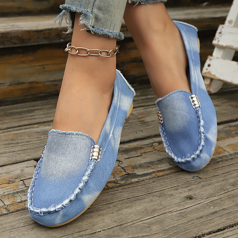 Modische Hellblaue Denim-Mokas – Women'S Fashion Loafers Bewertung und Preis