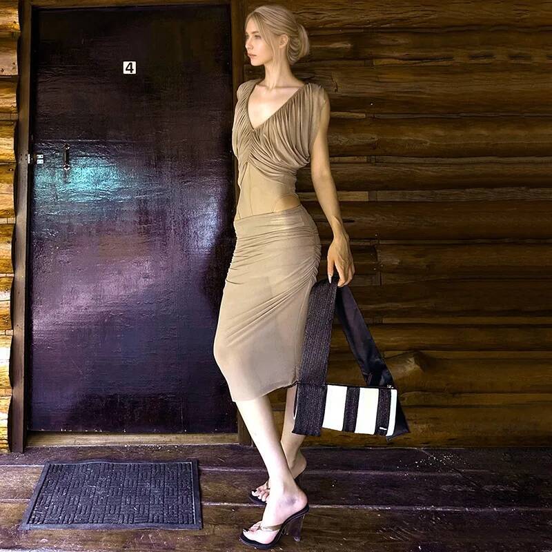 Französisches Chiffonkleid für – Ruched Dress Mini Bewertung und Preis
